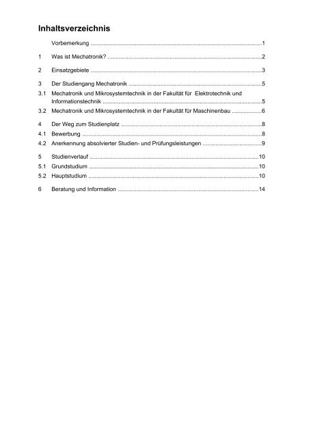 Mechatronik - im PDF Format - FakultÃ¤t fÃ¼r Maschinenbau