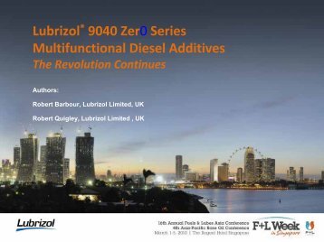 Lubrizol® 9040 Zer0 Series Multifunctional Diesel Additives