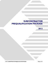 SUBCONTRACTOR PREQUALIFICATION PACKAGE