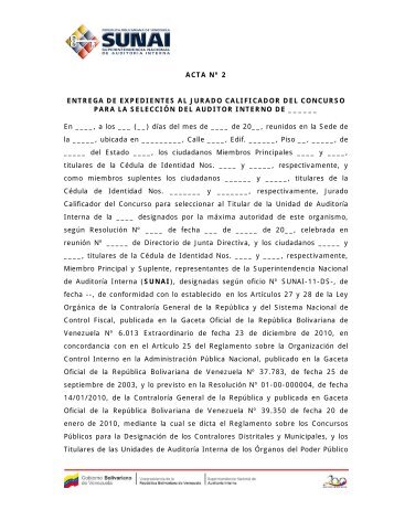 ACTA Nº 2 ENTREGA DE EXPEDIENTES AL JURADO ...