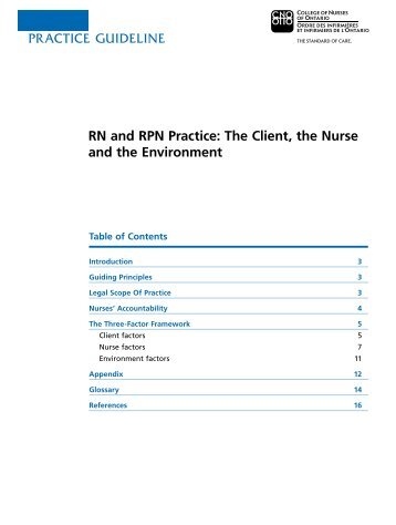 RN and RPN Environment Professional Practice Teleconnect