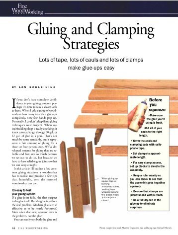 Gluing and Clamping Strategies - Fine Woodworking