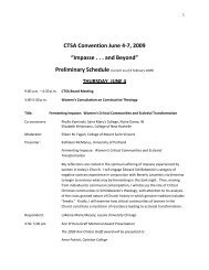 CTSA Convention June 4-7, 2009 - Catholic Theological Society of ...