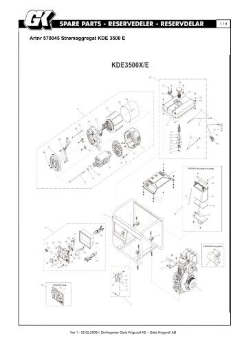 Artnr 570045 StrÃ¸maggregat KDE 3500 E
