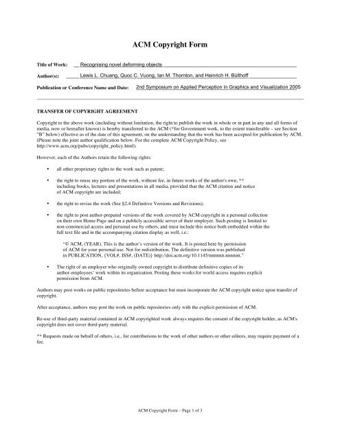 ACM Copyright Form