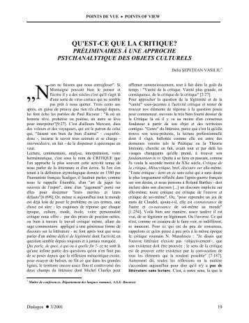 19. Qu'est-ce que la critique ? PrÃ©liminaires Ã  une approche ...