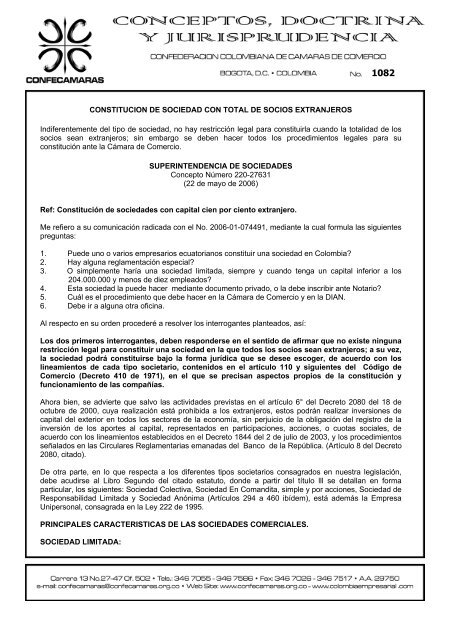 CONSTITUCION DE SOCIEDAD CON TOTAL DE SOCIOS ...