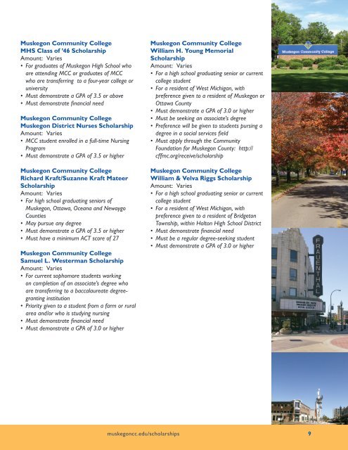 Download our Scholarship Guide - Muskegon Community College