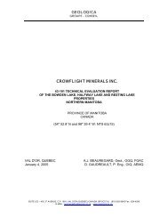 geologica crowflight minerals inc. - CaNickel Mining Limited