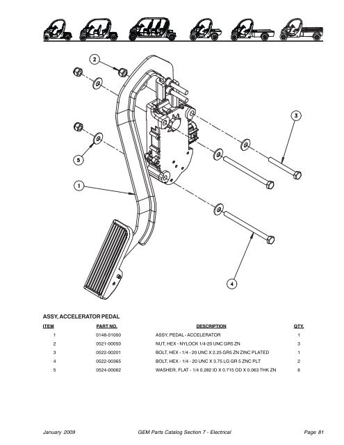 Gem car accelerator pedal cheap