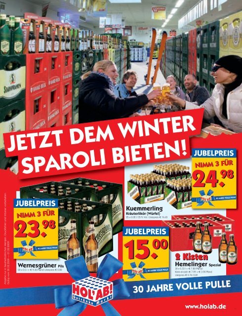 SPAROLI BIETEN! JETZT DEM WINTER JUBELPREIS