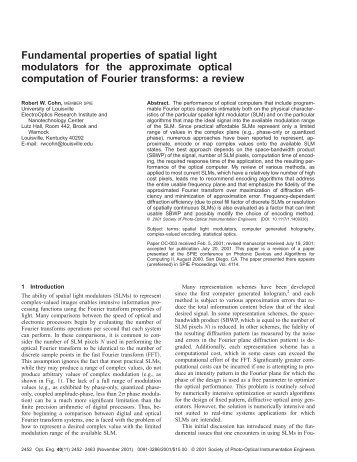Fundamental properties of spatial light modulators for the ... - Loreti.it