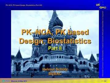 Part II - BEBAC â¢ Consultancy Services for Bioequivalence