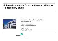 Polymeric materials for solar thermal collectors â a feasibility study