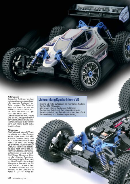 Lieferumfang Kyosho Inferno VE