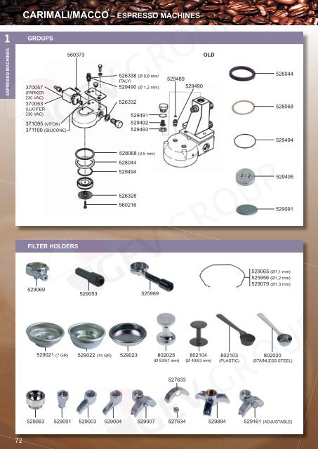 CARIMALI/MACCO â ESPRESSO MACHINES