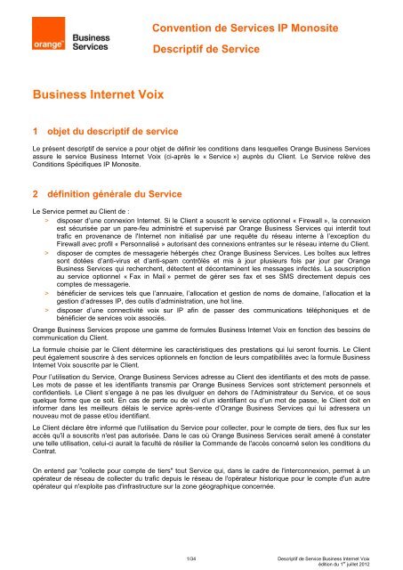 Business Internet Voix - Orange mobile