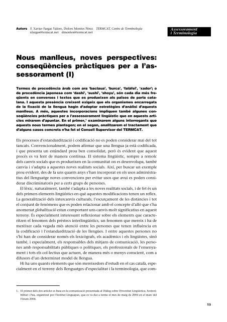 Nous manlleus, noves perspectives: conseqÃ¼Ã¨ncies ... - Raco