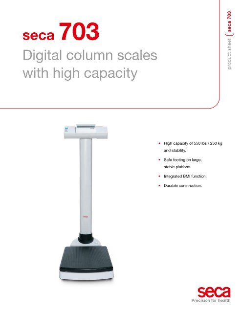 Seca 703 Digital Column Scale Brochure - MedSupplier.com