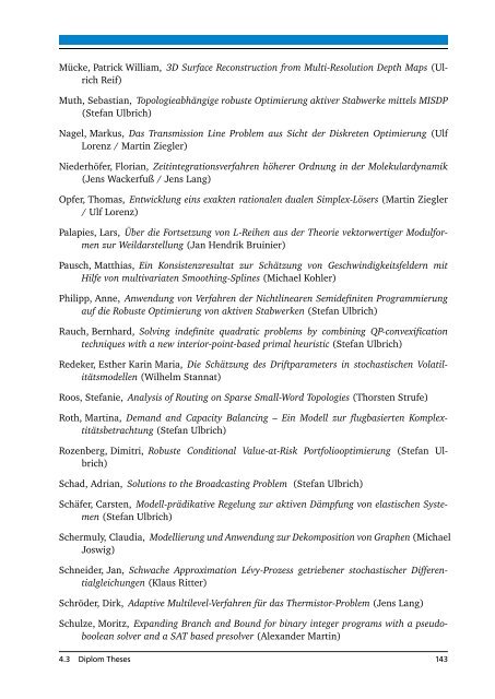 Biannual Report - Fachbereich Mathematik - Technische UniversitÃ¤t ...