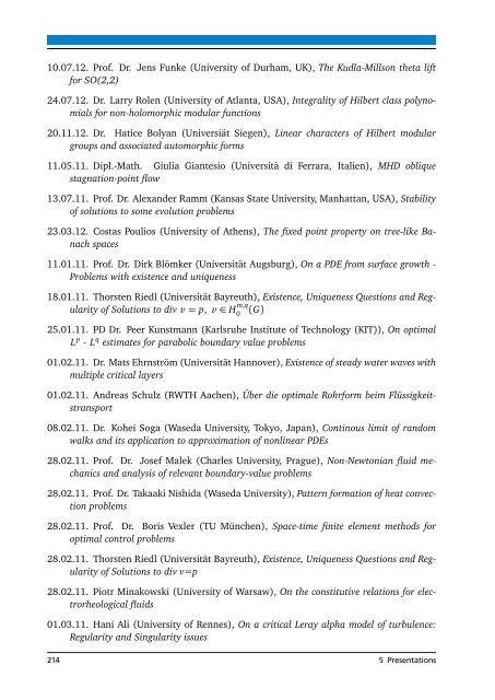 Biannual Report - Fachbereich Mathematik - Technische UniversitÃ¤t ...