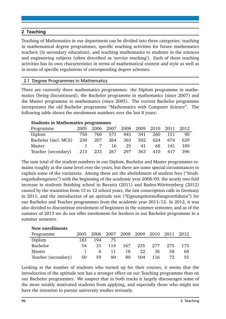 Biannual Report - Fachbereich Mathematik - Technische UniversitÃ¤t ...