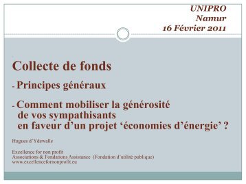 Professionnalisation de la Collecte de fonds