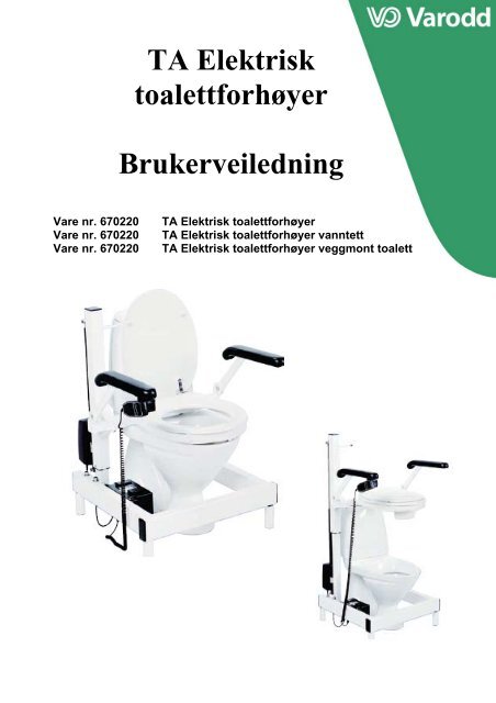 (dk) brugsanvisning: m2-tip-el bade/toiletstol - Hjelpemiddeldatabasen