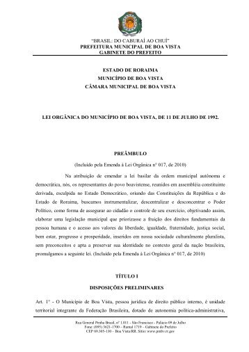 Lei organica de 1992.pdf - FundaÃ§Ã£o Ajuri