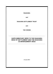 SUPPLEMENTARY DEED TO THE RAUKAWA DEED OF ...