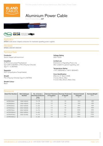 Aluminium Power Cable - Eland Cables