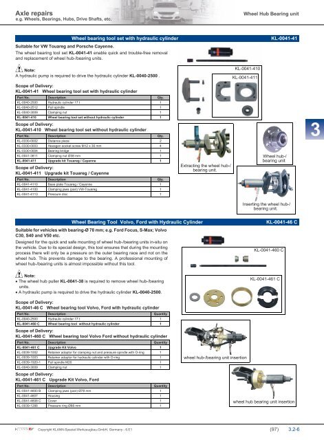 E.g. Wheels, Bearings, Hubs, Drive Shafts, Etc.