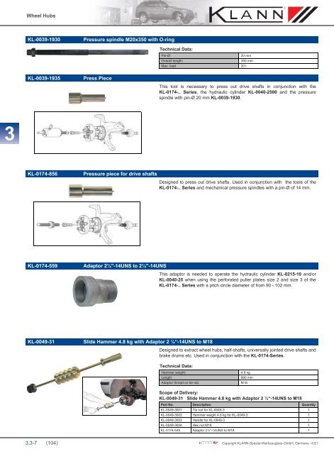 E.g. Wheels, Bearings, Hubs, Drive Shafts, Etc.