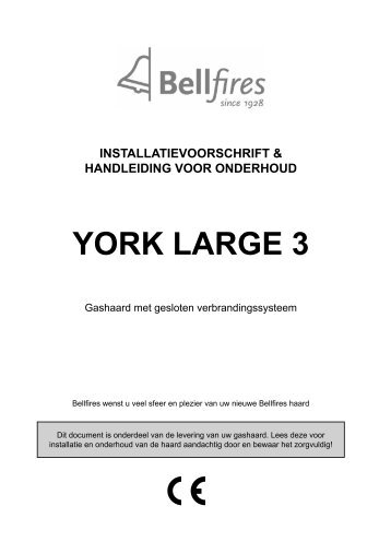 Installatie en gebruikershandleiding Bellfires York Large 3 - UwKachel