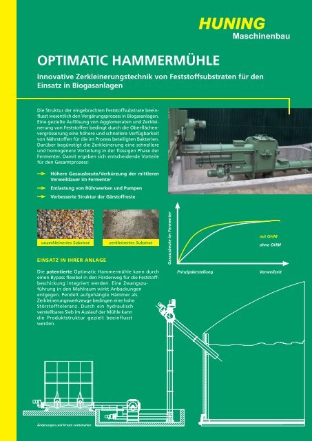 Flyer HammermÃ¼hle - Huning Maschinenbau