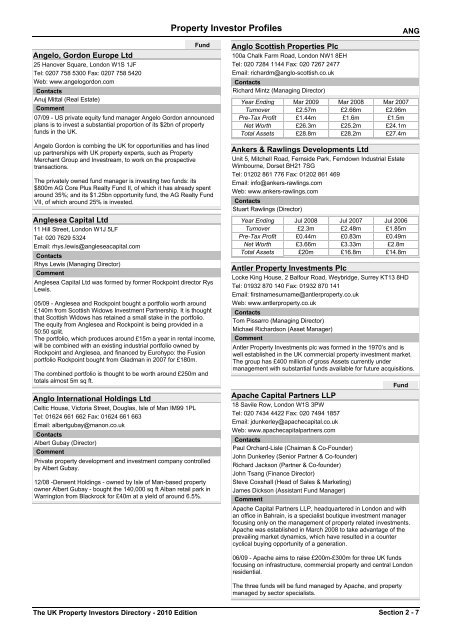 Property Investor Profiles - PropertyData.com