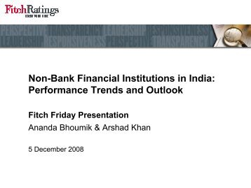 Non-Bank Financial Institutions in India: Performance ... - India Ratings