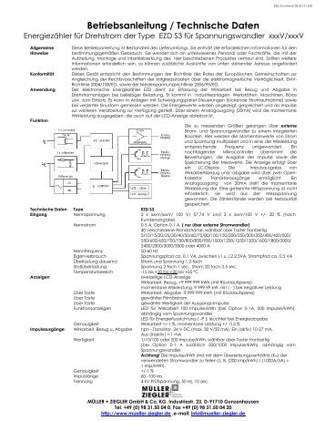 Betriebsanleitung / Technische Daten EZD S3 (PDF-Dokument)