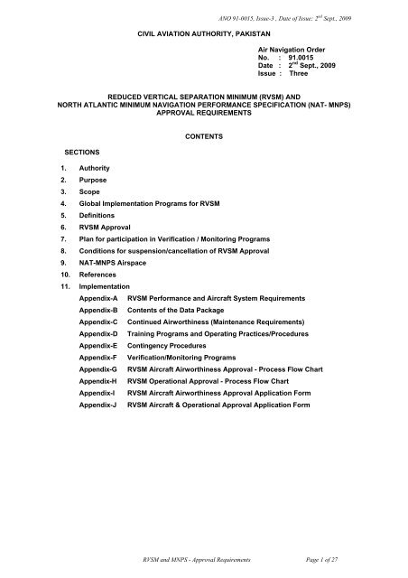 reduced vertical separation minimum (rvsm) - Civil Aviation Authority