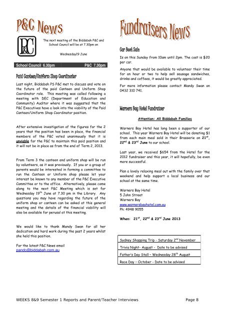 Newsletter Term 2 Week 7 - Biddabah Public School