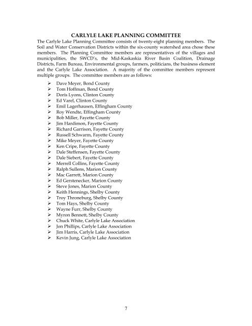 Carlyle Lake Final Plan.pdf - Fayette County Soil & Water ...