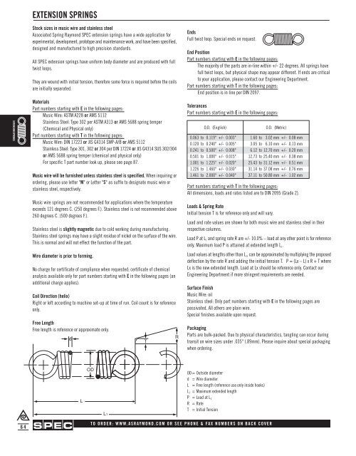 Springs and Spring Washers - Electronic Fasteners Inc