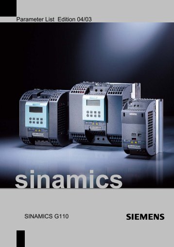 Parameter List Edition 04/03 SINAMICS G110 - Automatyka Siemens