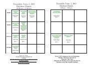 Timetable Term 2, 2013 Daytime Classes Timetable Term 2, 2013 ...