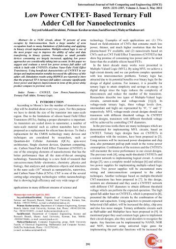 Low Power CNTFET- Based Ternary Full Adder Cell for ...