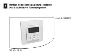 Rademacher Speedtimer Bedienungsanleitung - RollladenShop24.de