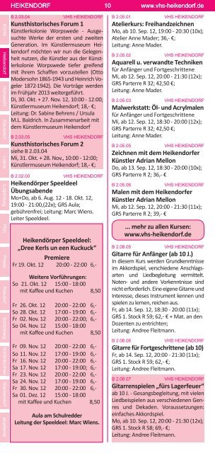 Programm Herbst 2012 - KVHS Plön