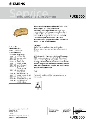 PURE 500 PURE 500 - Siemens Hearing Instruments