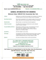 GENERAL INFORMATION FOR ORDERING - LMD Industries