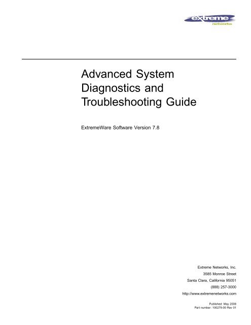 Advanced System Diagnostics and ... - Extreme Networks